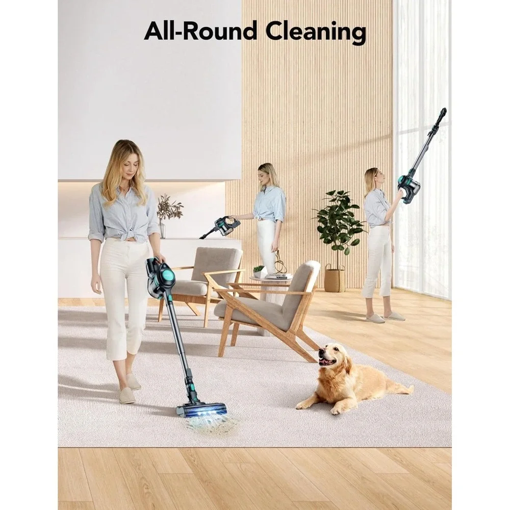 QikCln Cordless Vacuum Cleaner, 8-in-1 Powerful Vacuum Cleaners for Home with...